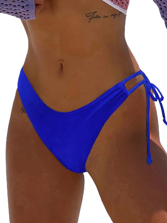 BIKINX Women's Bikini Bottom Side Tie Cheeky Bathing Suit High Cut Swim suit
