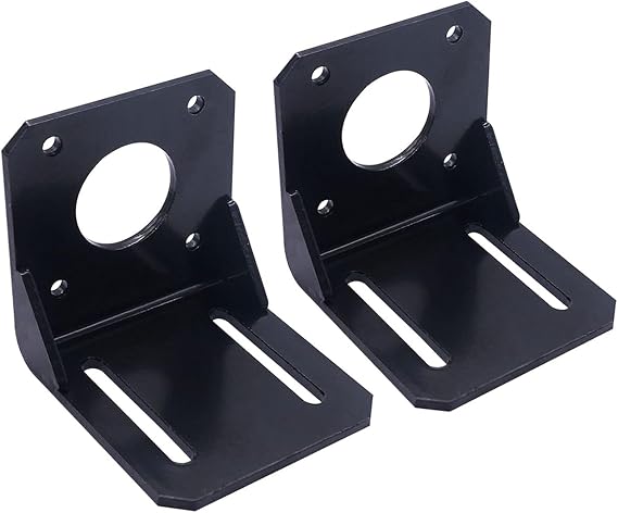 42mm NEMA17 Stepper Motor Mounting Bracket, L-Shaped Universal Fixing Seat, Alloy Steel, Pack of 2 (L-Type)
