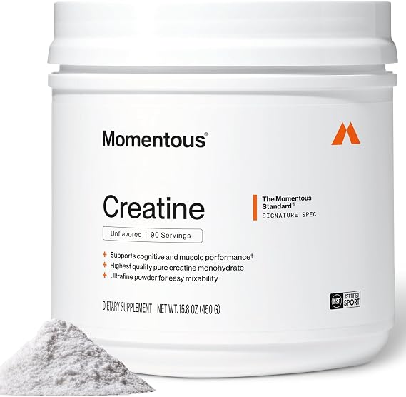 Momentous Creatine Monohydrate Powder, 5g per Serving, Unflavored