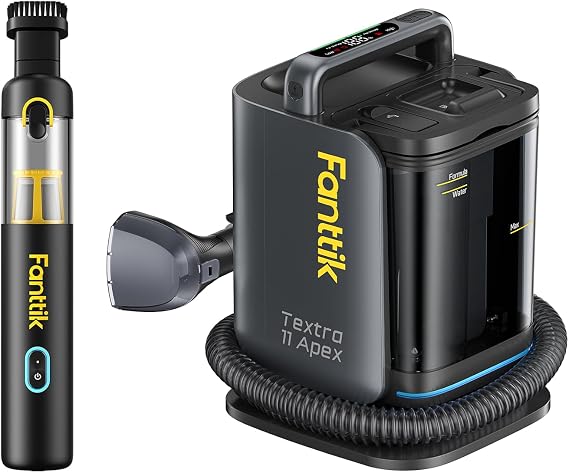 Fanttik Slim V8 APEX Cordless Car Vacuum Black Textra 11 Apex Cordless Carpet and Upholstery Cleaner