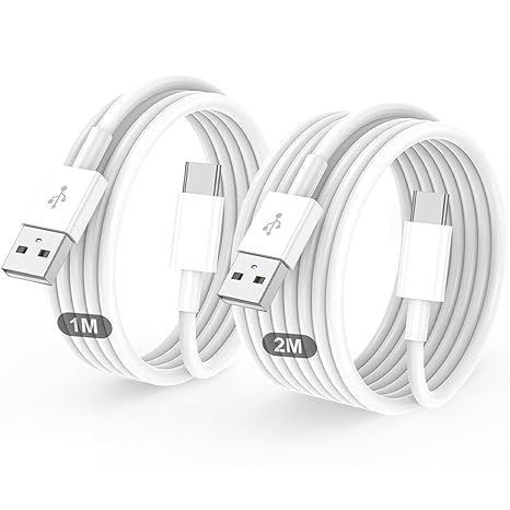 USB C Charger Cable, USB to USB C Cable USB A to C Cable 1M+2M 2Pack