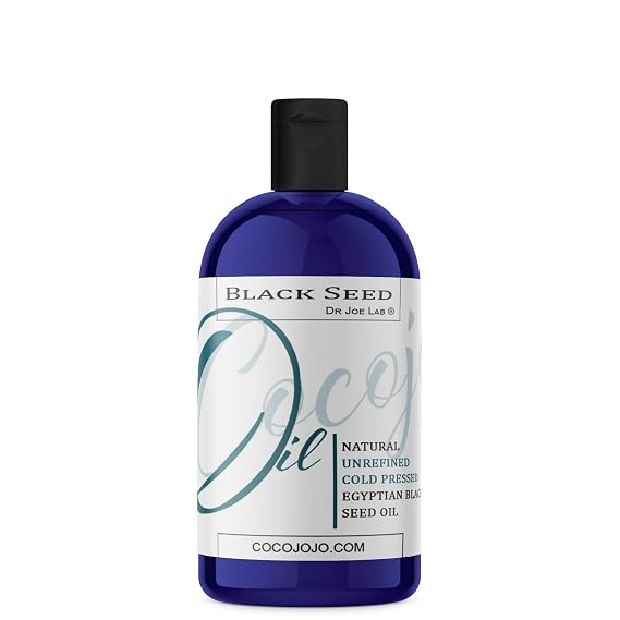 cocojojo Black Cumin Oil - Black Seed Oil - Kalonji Oil Cold Pressed 16 oz Pure Natural Seed Oil Hair Beard Face Lips Skin Joint