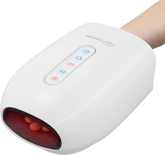 Snailax Hand Massager with Heat and Compression, 2026 Upgraded Larger Space for Hand Arthritis and Carpal Tunnel Relief, Finger Palm Wrist Massager,FSA Eligible Hsa Item Gift Women Men