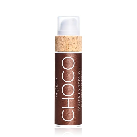 COCOSOLIS CHOCO Suntan & Body Oil - Organic Tanning Oil - Deep Chocolate Tan - Tanning Lotion Accelerator for Indoor and Outdoor Tanning Beds (3.71)