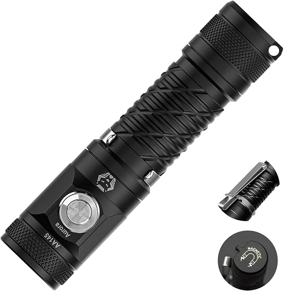 RovyVon AA145 Rechargeable EDC Flashlight Max 800 Lumens Super Bright | 110m Beam Distance, Wide Battery Capacity, Magnetic LED Flashlight IP68 Water-resistant for Gift Camping