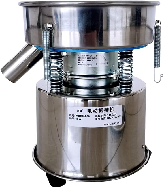 Mini 8-inch Automatic Powder Sifter, Food Grade Stainless Steel Electric Sieve Shaker Sifter Shaker Vibrating Sieve Machine, 110V/60HZ (Machine + 12 Mesh Screen)