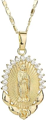 U-M Virgin Mary Necklace Chain for WomenMen Christian Jewelry Crystal Pendant Necklace Professional and Attractive