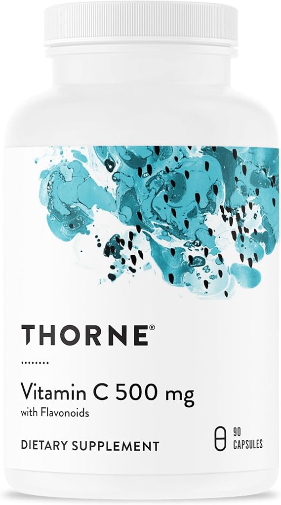 THORNE Vitamin C 500 mg, Citrus Bioflavonoids from Oranges, 90 Capsules