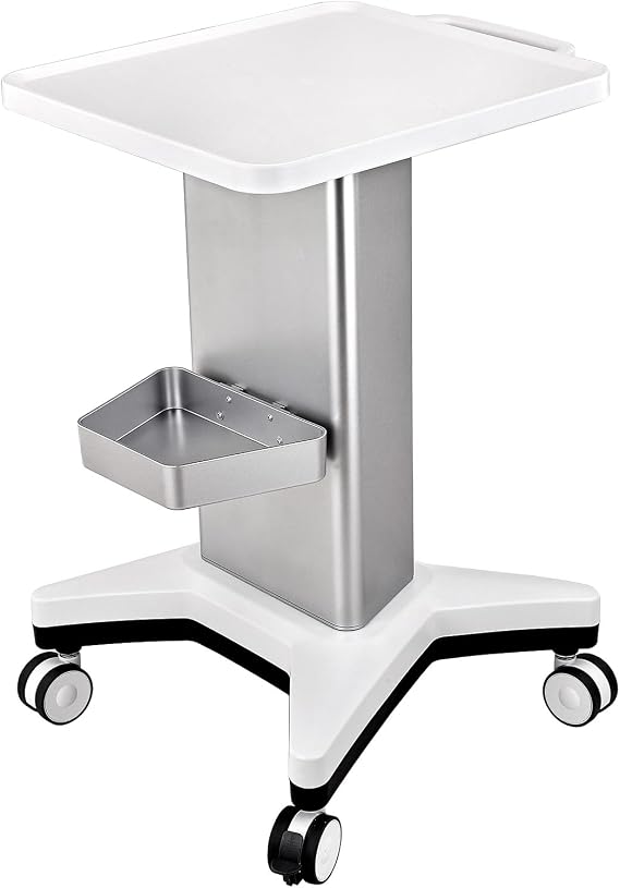 Medical Trolley Storage Cart with a Box Rolling Lab Cart with Silent Wheels Load 110 Lbs Mobile Utility Cart for Dental Clicnic Lab Beauty Salon Office