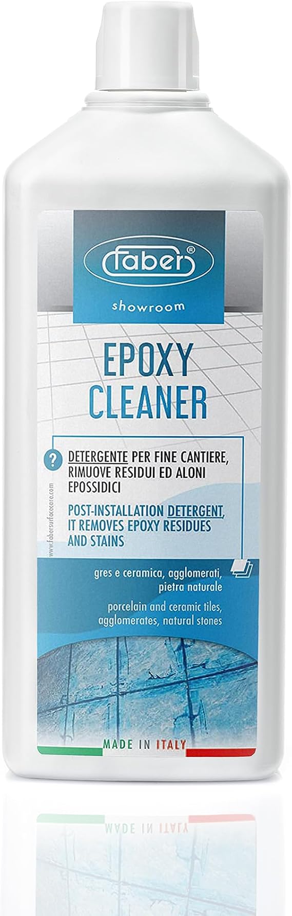FABER Epoxy Remover Epoxy Resin Haze Remover and Post Construction Cement Grout Cleaner to Renew Refresh & Restore Natural Shine of Porcelain Ceramic Tile Floor - Heavy Duty Alkaline Compound