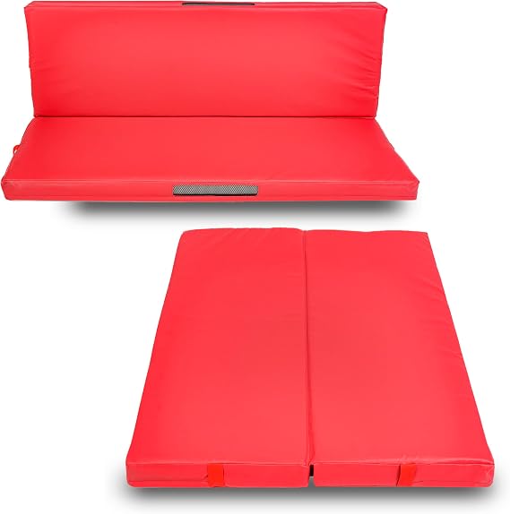 Foamma Gymnastics Landing Mat - 4" x 2 ft x 6 ft, Red Foldable for Kids and Adults, Wrestling With Waterproof Cover, High-Density Tumbling, Gymnastics Equipment for Indoor and Outdoor