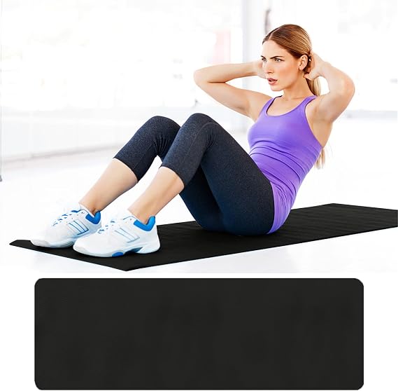 Yoga Mat,Exercise Mat for Men & Women,68""23"" Non Slip 4mm Thick Workout Mat for Home Yoga, Pilates, Stretching, Fitness Workouts Gym Workout (Black)