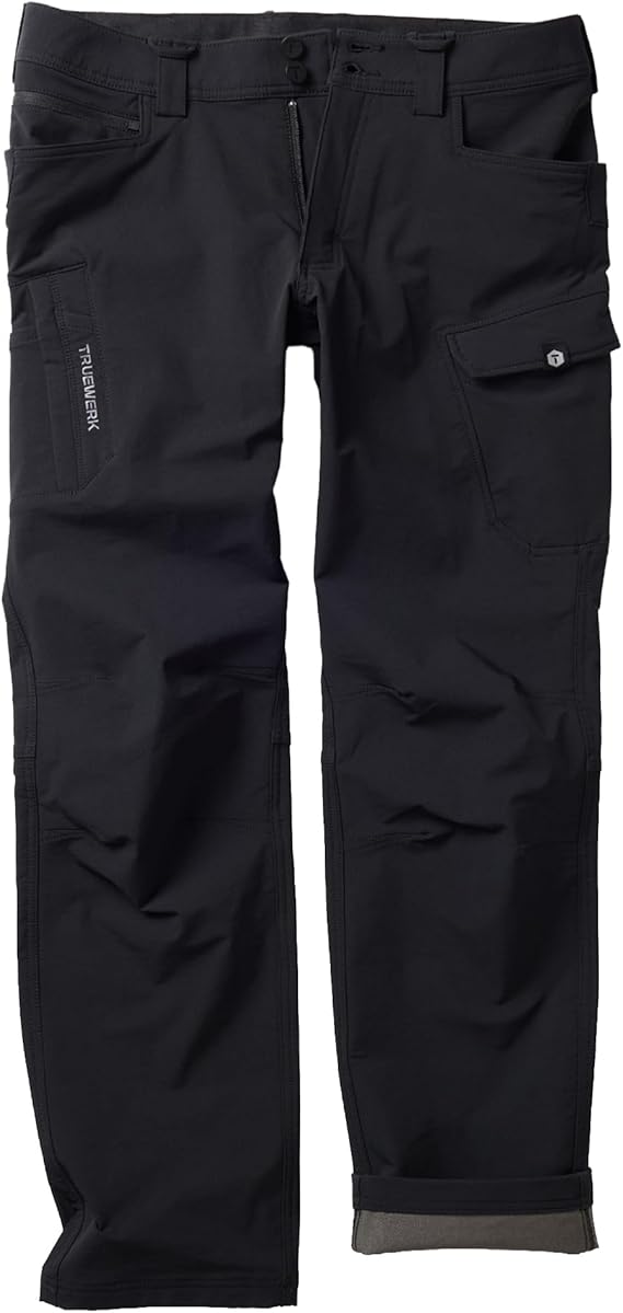 TRUEWERK Men's T2 WerkPant - Three-Season Work Pants, 4-Way Stretch | Double-Woven Softshell, Water-Resistant, Windproo, 9 Pockets, Articulated Knees