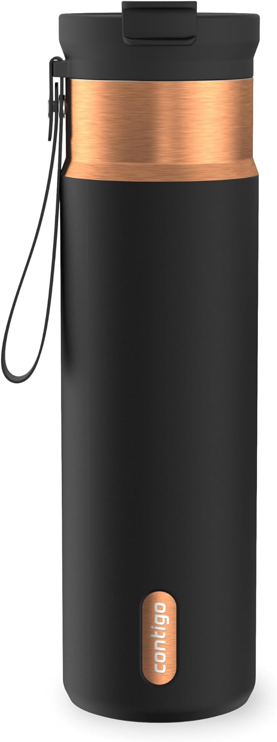 Contigo DualSip 24 oz Stainless Steel Vacuum-Insulated Water Bottle with Carry Strap & 2-in-1 Leakproof Lid (Straw or Spout), BPA-Free & Lead-Free, Dishwasher Safe