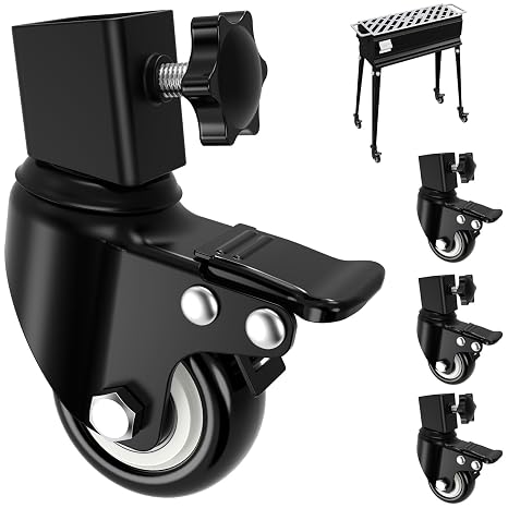 Caster Wheels Set for Blackstone Griddle Stand, 2 Inch Heavy Duty Casters for Blackstone 17" & 22" Griddle Stand, 360 Degree Silky Swivel, Pack of 4
