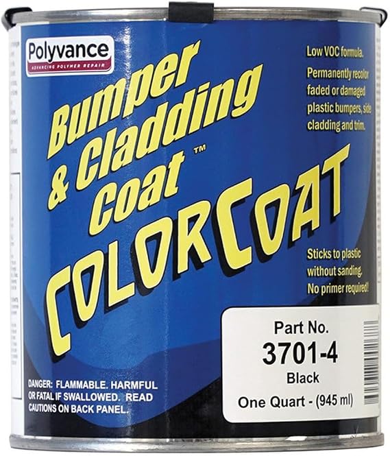 Polyvance 3701-4 Bumper & Cladding Black Bumper Color Coat (Quart)