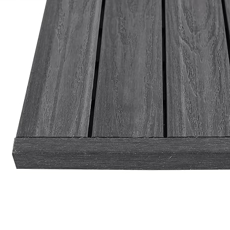 1 in. x 1 ft. Quick Deck Composite Deck Tile Straight Trim (4-Pieces/Box) (Argentinian Silver Gray)