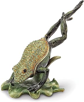 Diamond2Deal Bejeweled Clem Hopper Diving Frog Trinket Box Luxury