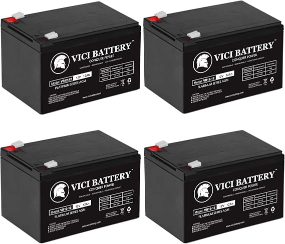 Vici Battery 12V 12Ah Ebike Electric Scooter Battery E-Bike Boreem Battery - 4 Pack Brand Product