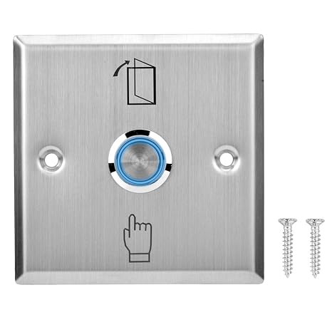 Sonew Stainless Steel Door Access Control Exit Button with User Friendly Push Mechanism and Indicator Light for Secure Access