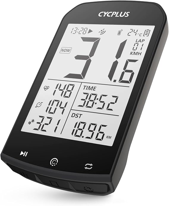 CYCPLUS GPS Wireless Bike Computer M1, 2.9" LCD Screen, IPX6, 1200mAh