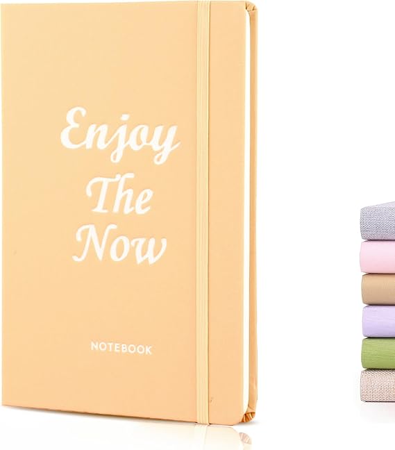 LLi Cufite Lined Journal Notebook, 160 Pages, Medium 5.7 inches x 8.5 inches - 100 gsm Thick Paper, Cotton Hardcover (A5, Almond)