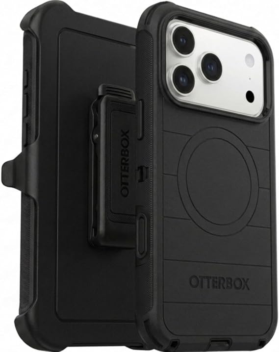 OtterBox iPhone 18 Pro Max & iPhone 17 Pro Max (Only) - Defender Series Case - Black - Includes Holster Clip Kickstand - Snaps on MagSafe - Tough - Rugged & Durable