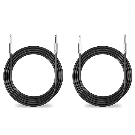 2 Pack 6 Ft 1/4" to 1/4" Inch TS Speaker Cable True 12 AWG for DJ PA