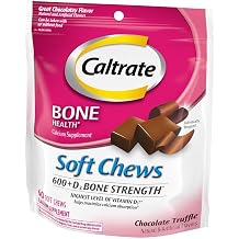 Caltrate Calcium & Vitamin D Soft Chews Chocolate Truffle 60 Each (Pack of 5)