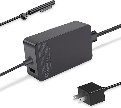New 65W Surface Pro Laptop Charger Compatible with Microsoft Surface Pro 9 8 7 6 5 4 3 X Power Adapter,Surface Laptop 1 2 3,Compatible with Both Microsoft Surface Book LaptopTablet