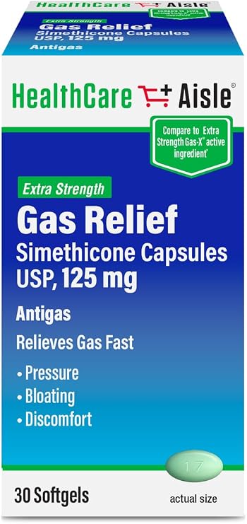 HealthCareAisle Simethicone Capsules 125 mg 30 ct
