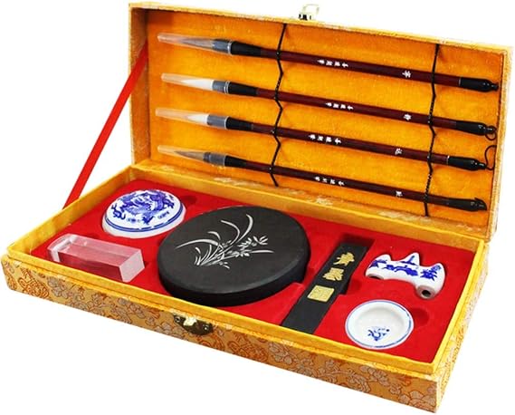 Chinese Calligraphy Brush Set of 10, Professional Japanese Sumi Water Writing & Painting Kanji, Gift for Beginners S-F-Z1