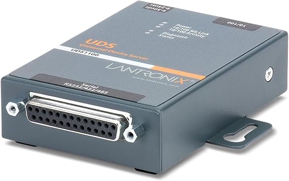 Lantronix UDS1100/UDS2100 Device Server - 1- or 2-Port Serial-to-Ethernet Device Server, RS-232/422/485, 10/100 Ethernet with 15 kV ESD Protection; UDS2100 Supports PoE - UD1100NL2-01