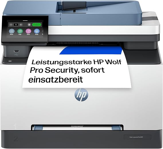 HP Color LaserJet Pro MFP 3302sdwg Multifunction Colour Laser Printer Automatic Double-Sided Printing High Print Speed Touchscreen Wi-Fi Ethernet USB Wolf Pro Security