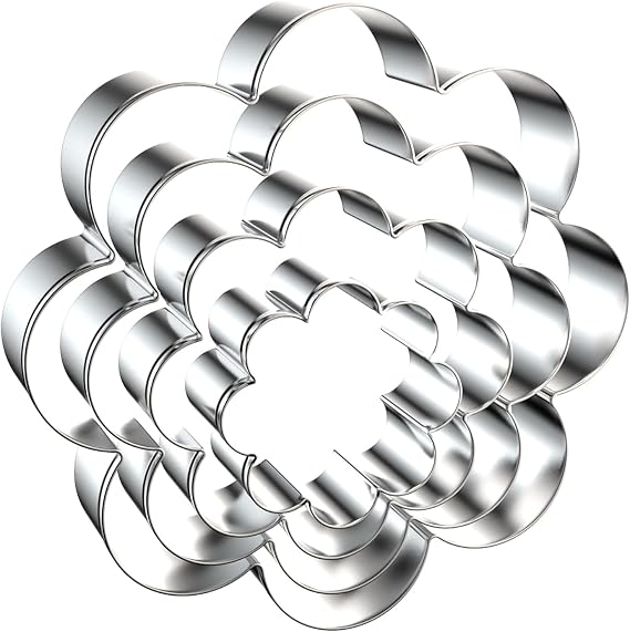 Daisy Cookie Cutter Set - 5 inch, 4 inch, 3 inch, 2 inch - 4 Piece Eight Petal Blossom Spring Flower Mother's Day Cookie Cutters Shapes Molds - Stainless Steel