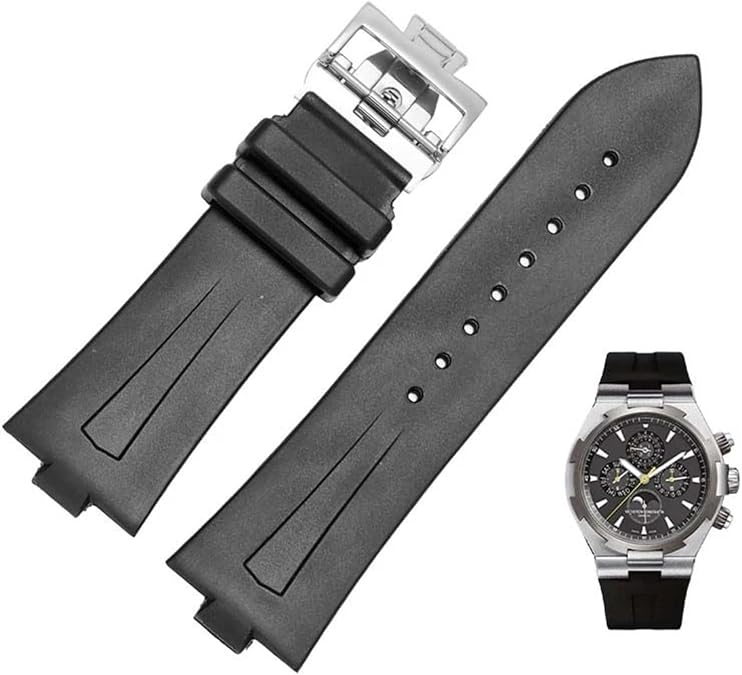 Genuine Leather Watchband For Vacheron Constantin OVERSEAS Series 4500V 5500V P47040 Stainless Steel Buckle Men Watch Strap 25-8mm