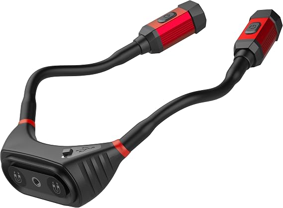 Observer Tools 300 Lumen Dual-Lamp LED Neck Light, Rechargeable USB-C, Magnetic Base, Hands-Free Design for Professional, Construction, Repair, and Outdoor Activities