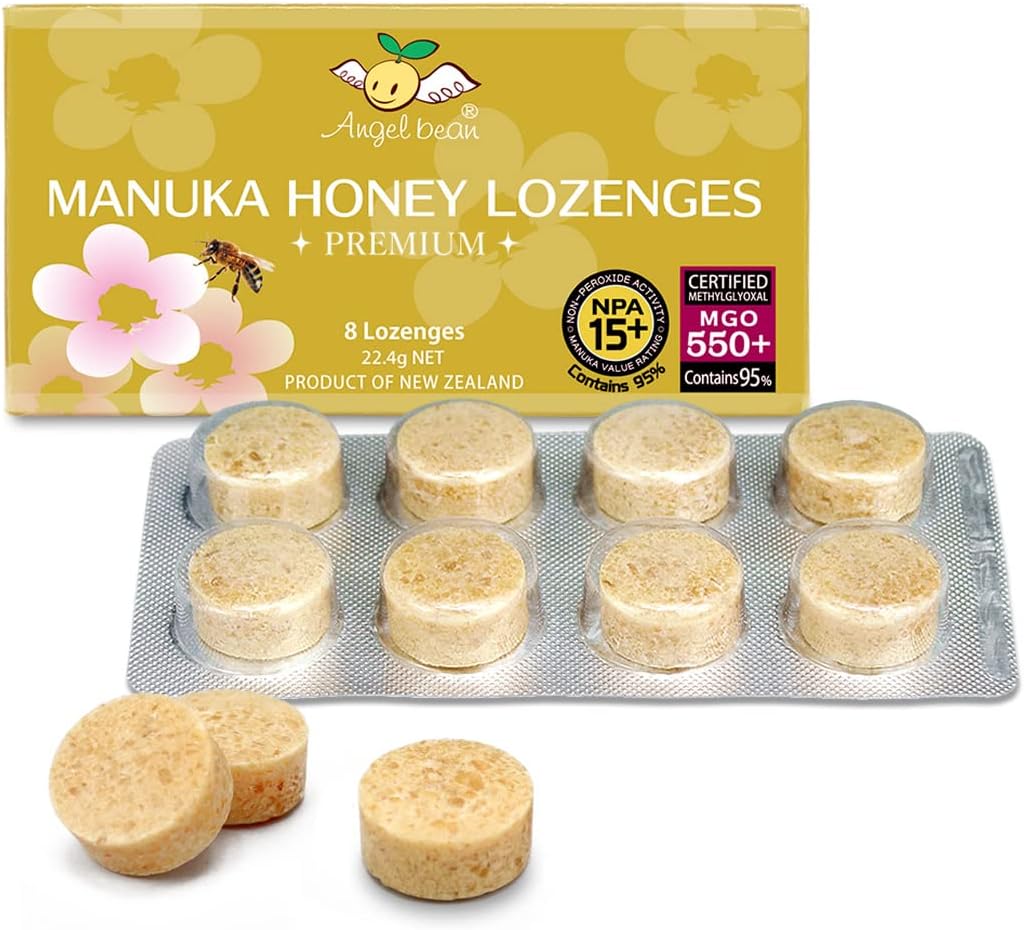 Angelbean MGO550 15 95% Manuka Honey, Candy New Zealand, 8 Tablets