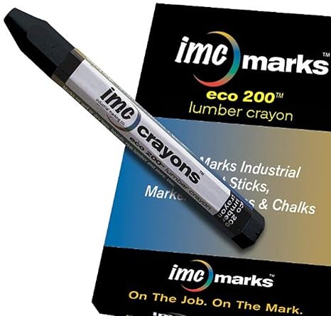 Heavy Duty Lead-Free Non-Toxic Hex Shape Eco Lumber 200 Crayon, Black (Pack of 12)