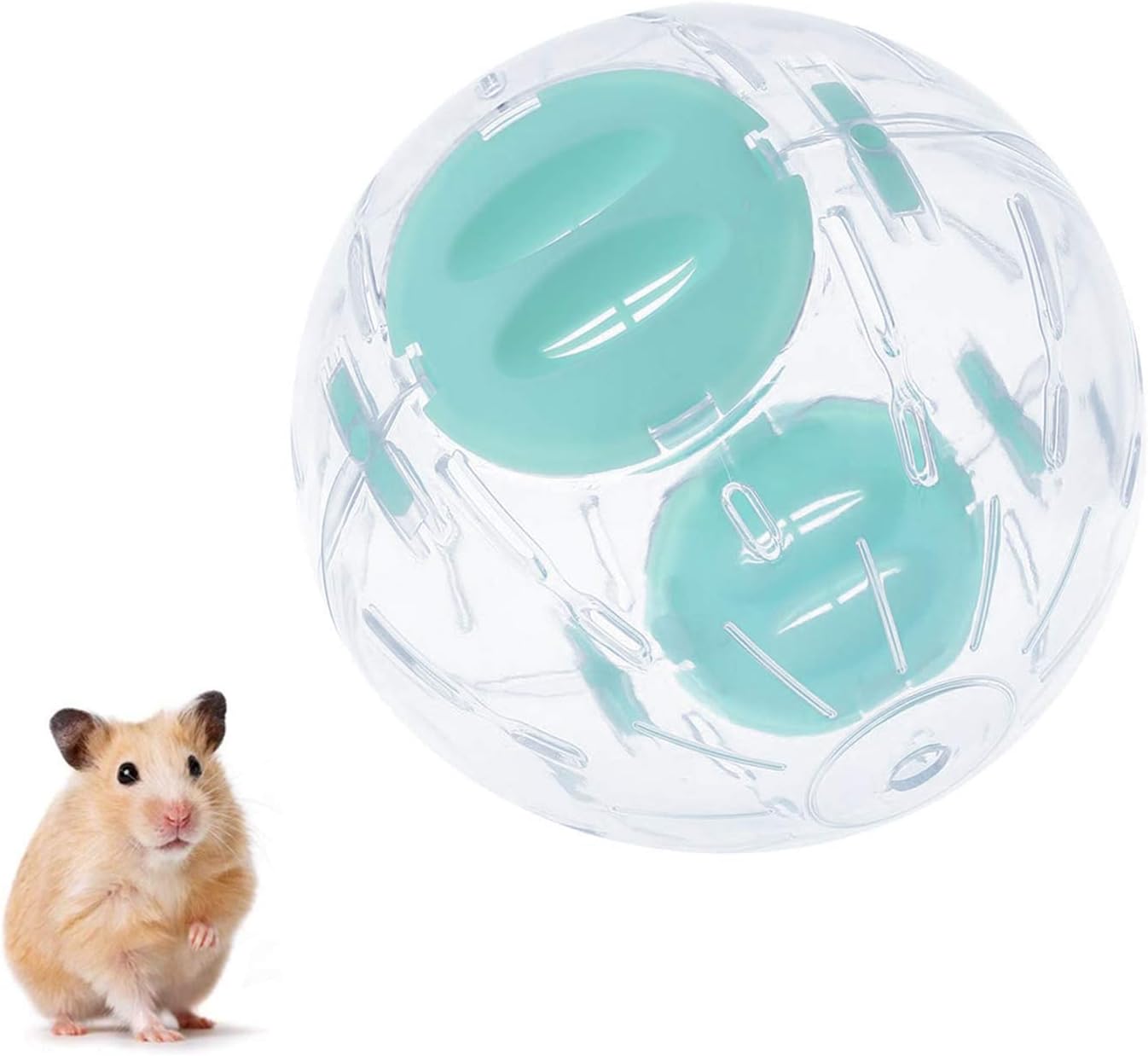WishLotus Hamster Exercise Ball, 5.51 Inch Transparent Hamster Ball Running Hamster Wheel Plastic Cute Exercise Mini Ball for Dwarf Hamsters to Relieves Boredom and Increases Activity 5.51in, Blue
