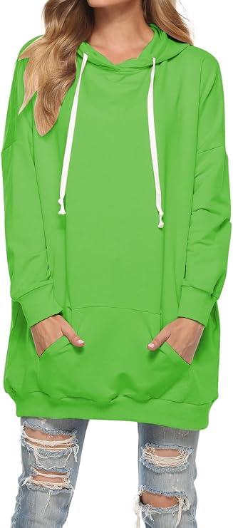 Famulily Womens Oversized Hoodie Extra Long Hooded Tunic Sweatshirt with Pockets