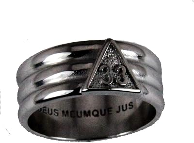 T101 Scottish Rite 33 Degree Stainless Steel Ring 33rd Thirty Third Freemason Mason Consistory Supreme Council Jurisdiction