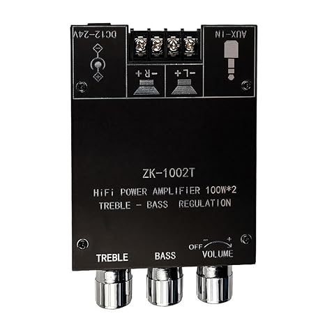 ZK-1002T Bluetooth Amplifier HIFI 2.0 Channel 100Wx2 Module Kit Multi-Purpose
