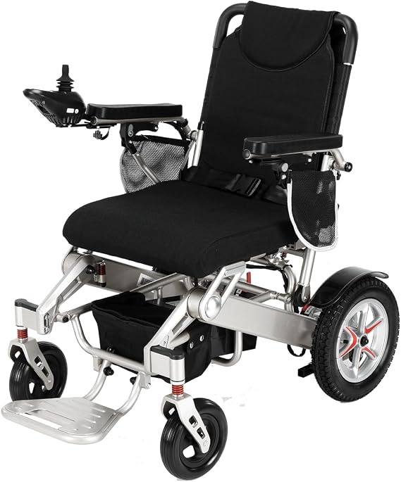 Klano KL90 All-Terrain Electric Wheelchair Heavy-Duty, Foldable & Lightweight, 30 Mile Range, 600W Motors, Dual 12AH Batteries, Almost Zero Turn, Luxury Leather Seat