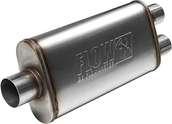 Flowmaster 72288 FlowFX Muffler 3" Center Inlet/2.5" Dual Outlet - Moderate Sound 409 Stainless Steel