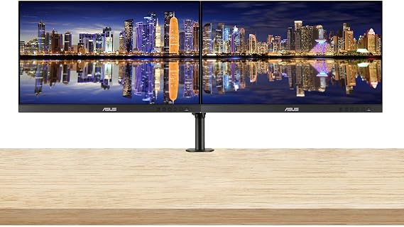 ASUS ProArt PA278QV 27-inch 1440P 2K WQHD 100% sRGB IPS Professional Monitor, 2-Pack Bundle with DisplayPort, HDMI, USB Hub, Integrated Speakers, Desk Mount Dual Monitor Stand, Black