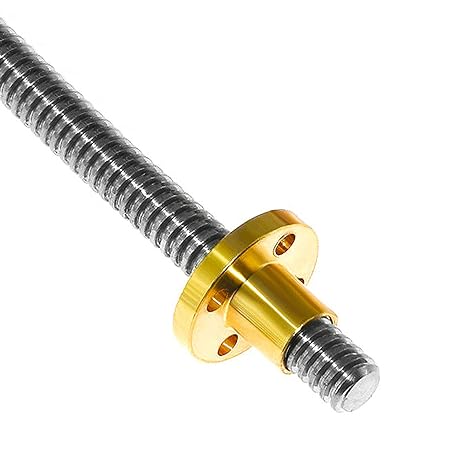 1200mm 8mm Lead Screw Rod with T8 Brass Nut T8 Stainless Steel Lead Screw for CNC Machine Z Axis (Pitch 2mm Lead 2mm Length 1200mm)