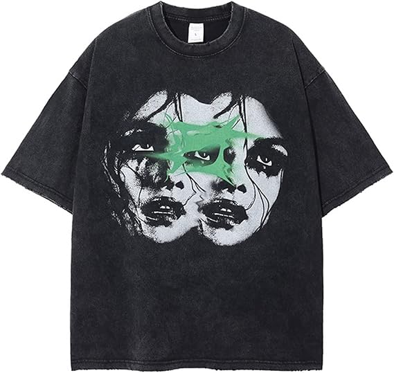 Y2k Shirts Men Women Vintage Graphic Tees Summer Gothic Baggy T Shirt Streetwear Vintage Oversized Tee