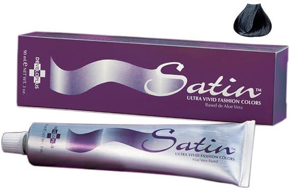 Developlus Satin Blue Black Hair Color, 1BB, 3 Ounce