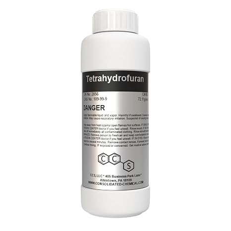 Tetrahydrofuran (THF) High Purity Solvent - 500mL (16 Fl Oz)